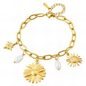 18K Gold Plated Steel Bracelet- Waterproof and hypoalergenic
